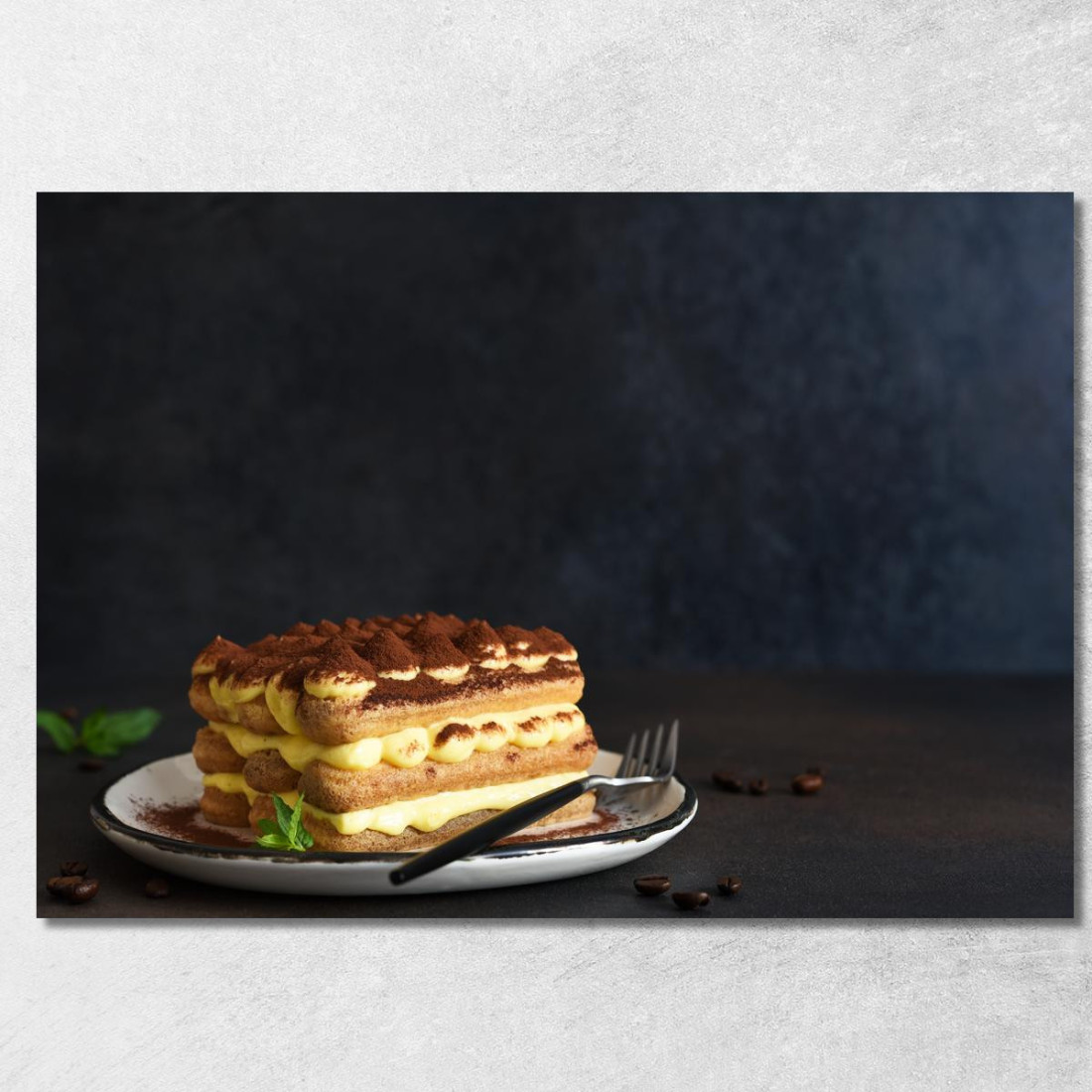 Quadro Moderno Tiramisù Tradizionale Con Strati Di Mascarpone E Cacao Amaro foo115 quadro stampato su tela Quadro Moderno Tiramisù Tradizionale Con Strati Di Mascarpone E Cacao Amaro foo115 quadro stampato su tela