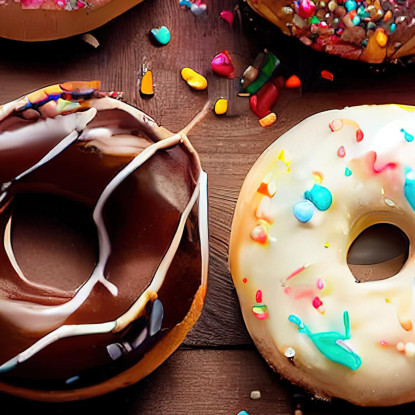 Quadro Moderno Vassoio Di Donuts Colorati Con Glassa E Decorazioni foo117 quadro stampato su tela