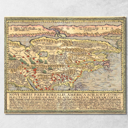 Quadro Mappa Antica Del Nord America Con Dettagli Storici E Design Vintage map3 quadro stampato su tela