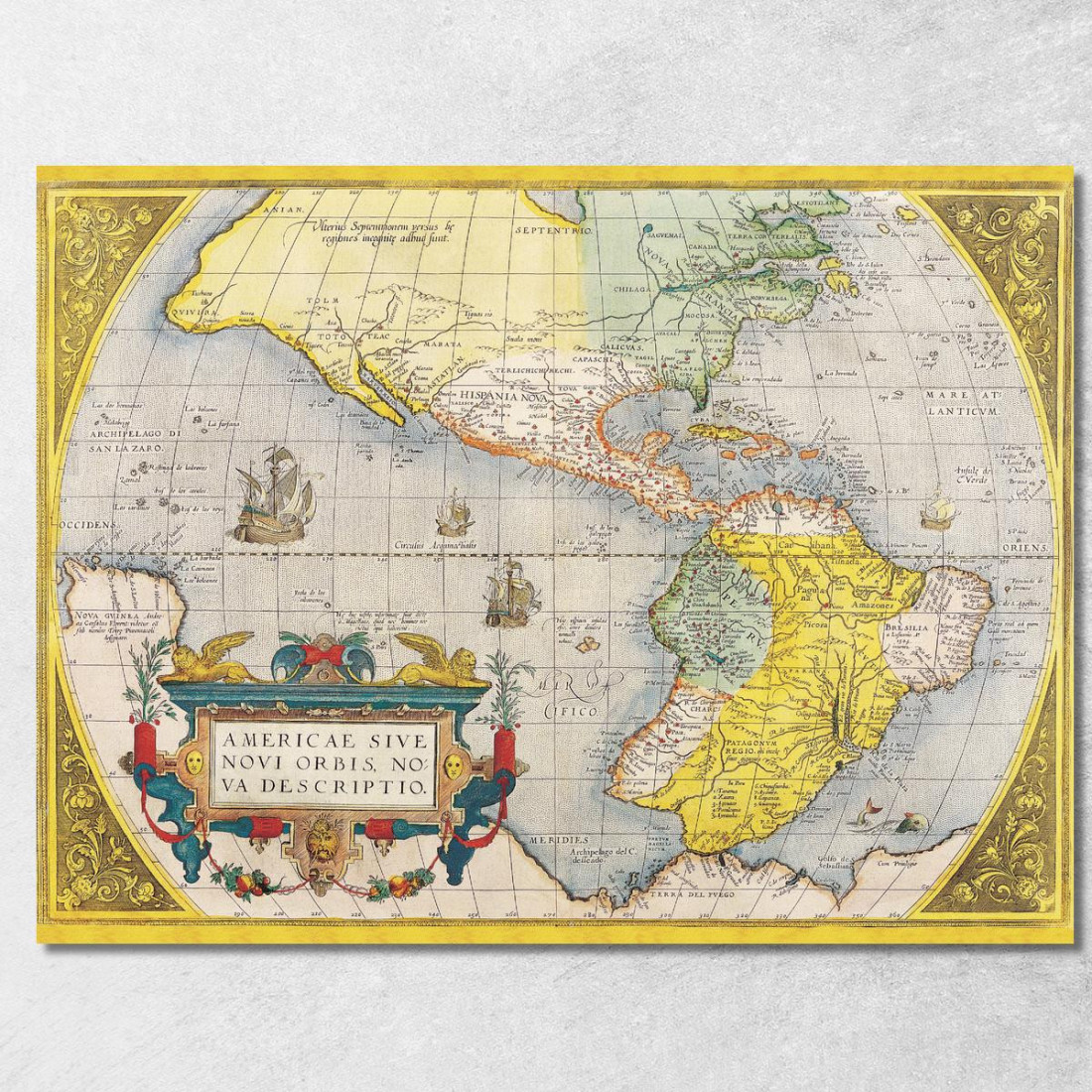 Quadro Mappa Antica Delle Americhe Con Rappresentazione Storica E Elementi Artistici map9 quadro stampato su tela Quadro Mappa Antica Delle Americhe Con Rappresentazione Storica E Elementi Artistici map9 quadro stampato su tela