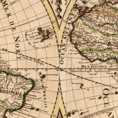 Quadro Mappa Storica Del Mondo Con Disegno Inciso E Decorazioni Mitologiche map48 quadro stampato su tela
