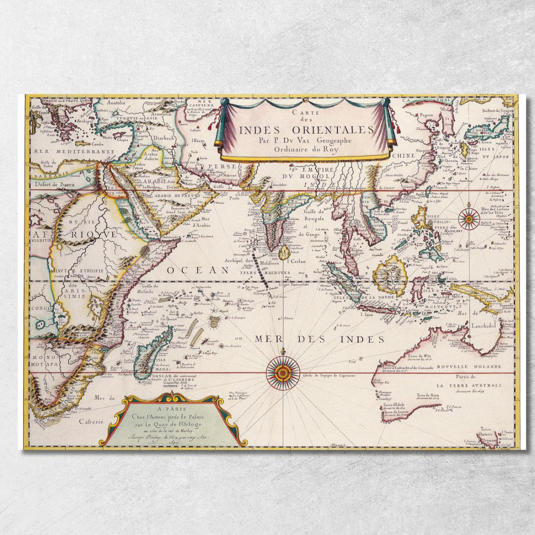 Quadro Mappa Storica Delle Indie Orientali Con Rotte Di Navigazione E Confini Dettagliati map53 quadro stampato su tela Quadro Mappa Storica Delle Indie Orientali Con Rotte Di Navigazione E Confini Dettagliati map53 quadro stampato su tela