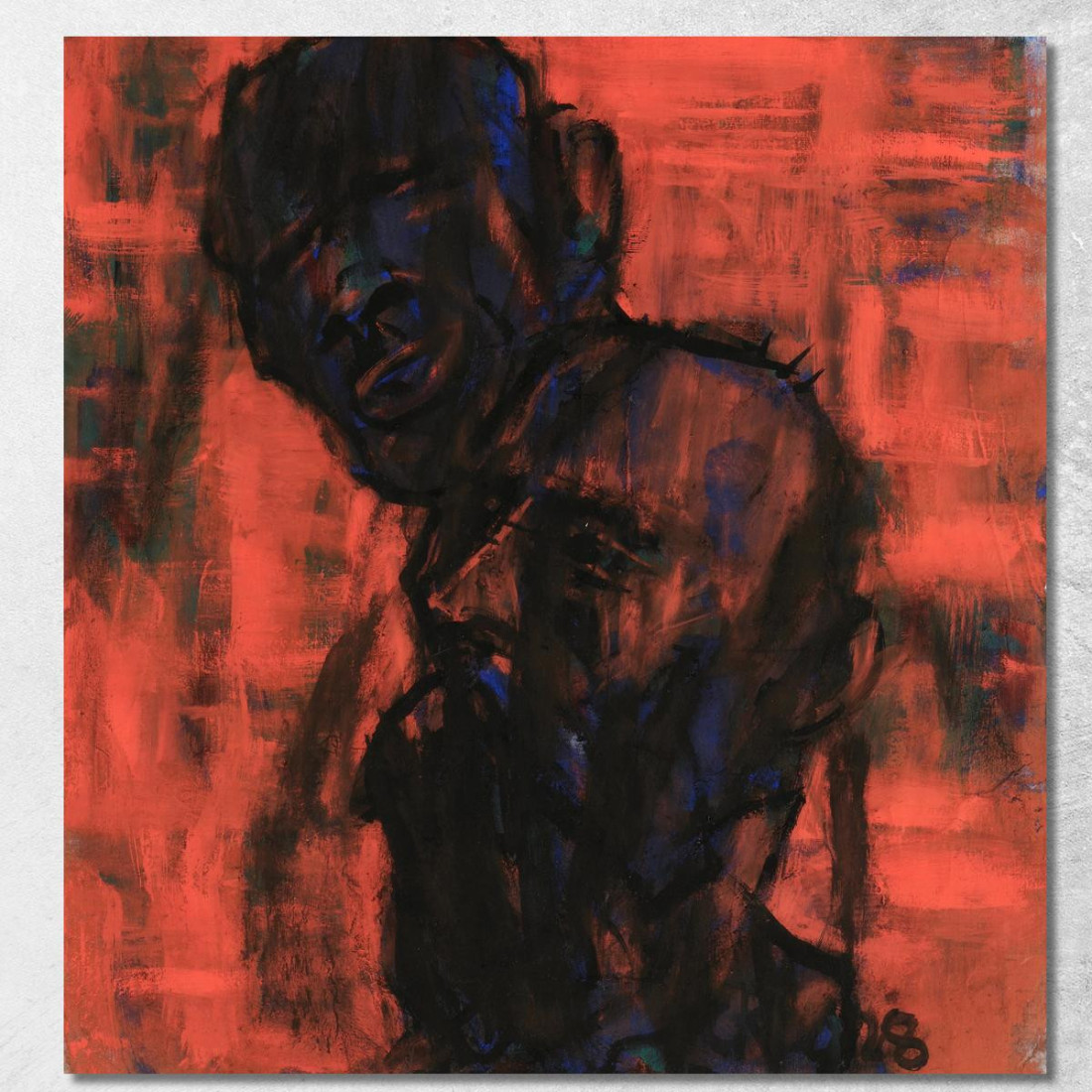Teste Scure Sul Rosso Christian Rohlfs cro24 quadro stampato su tela Teste Scure Sul Rosso Christian Rohlfs cro24 quadro stampato su tela