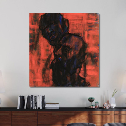 Teste Scure Sul Rosso Christian Rohlfs cro24 quadro stampato su tela