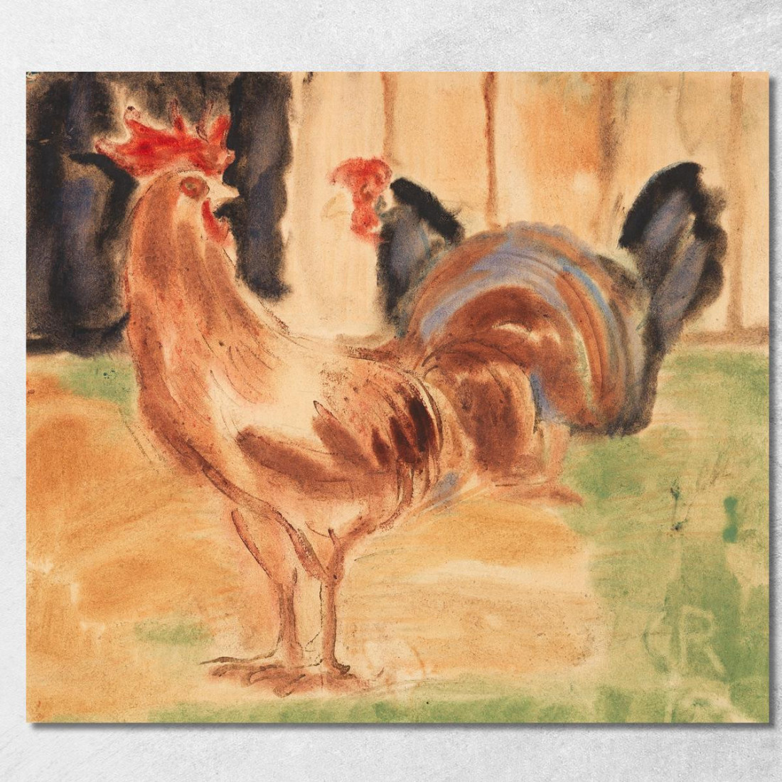 Gallo E Gallina Christian Rohlfs cro35 quadro stampato su tela Gallo E Gallina Christian Rohlfs cro35 quadro stampato su tela
