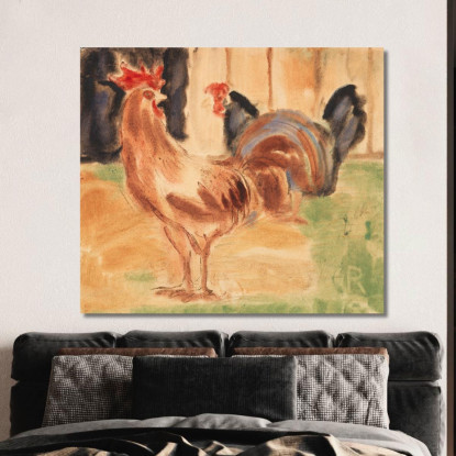 Gallo E Gallina Christian Rohlfs cro35 quadro stampato su tela