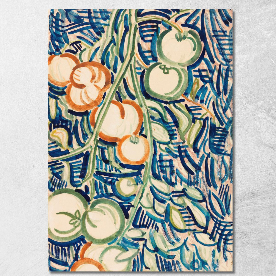 Ramo Pendente Con Pomodori Rossi E Verdi Christian Rohlfs cro40 quadro stampato su tela Ramo Pendente Con Pomodori Rossi E Verdi Christian Rohlfs cro40 quadro stampato su tela