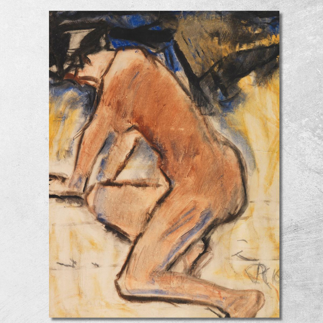 Nudo Inginocchiato Christian Rohlfs cro48 quadro stampato su tela Nudo Inginocchiato Christian Rohlfs cro48 quadro stampato su tela