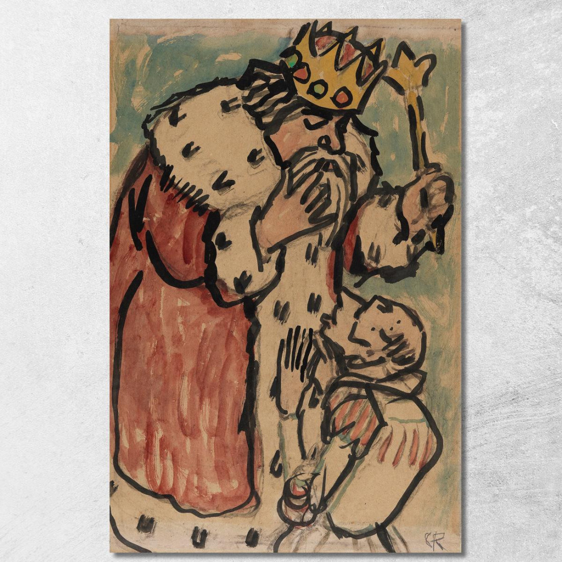 Re Christian Rohlfs cro51 quadro stampato su tela Re Christian Rohlfs cro51 quadro stampato su tela