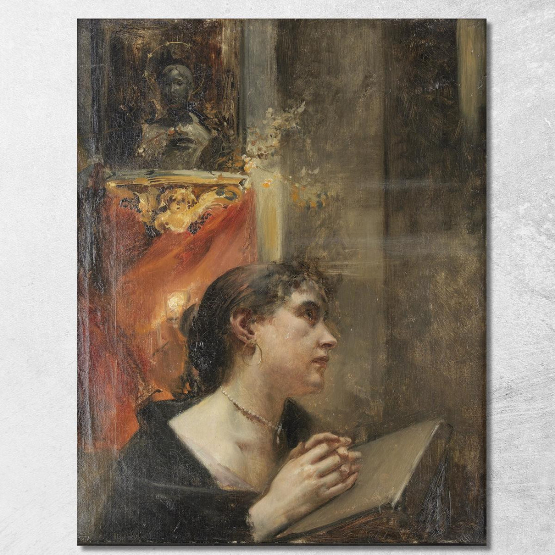 Devozione Nella Chiesa Eduard Veith evt2 quadro stampato su tela Devozione Nella Chiesa Eduard Veith evt2 quadro stampato su tela