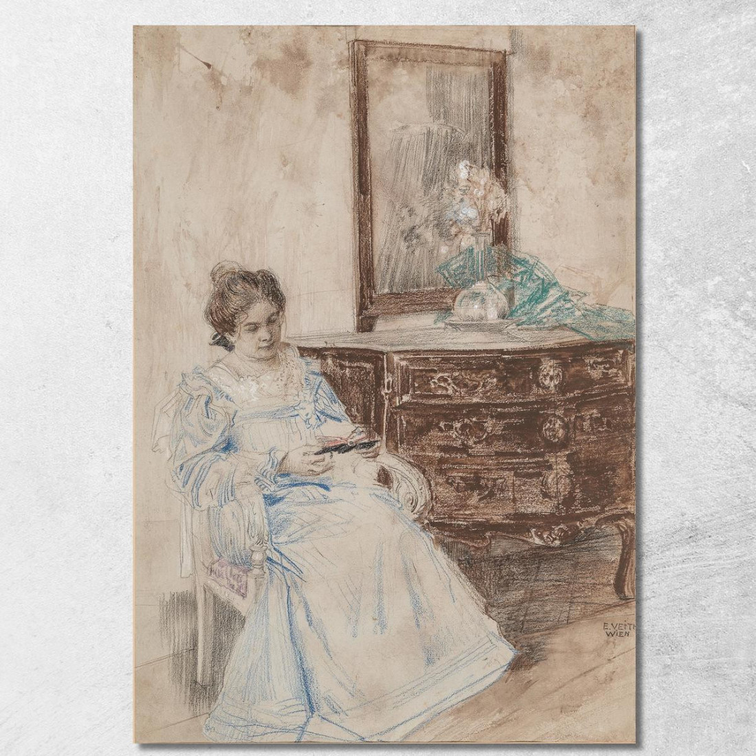 Donna Che Legge Eduard Veith evt12 quadro stampato su tela Donna Che Legge Eduard Veith evt12 quadro stampato su tela