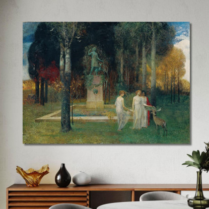 Ninfe Alla Fontana Eduard Veith evt16 quadro stampato su tela