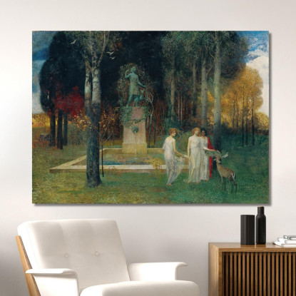Ninfe Alla Fontana Eduard Veith evt16 quadro stampato su tela