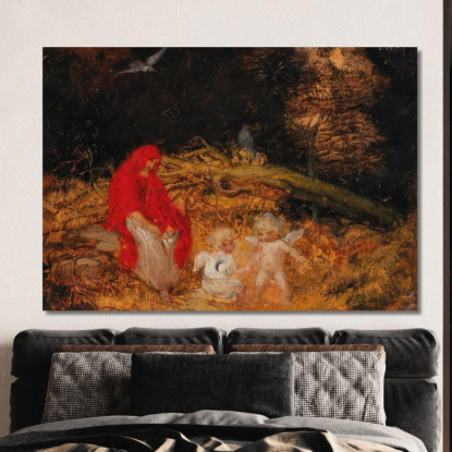 Donna Della Foresta E Amorini Eduard Veith evt32 quadro stampato su tela