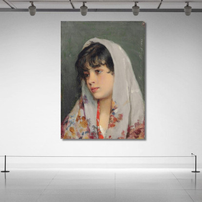 Una Bellezza Veneziana Eugen von Blaas evb10 quadro stampato su tela