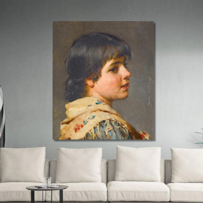 Una Ragazza Veneziana Eugen von Blaas evb11 quadro stampato su tela