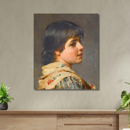 Una Ragazza Veneziana Eugen von Blaas evb11 quadro stampato su tela