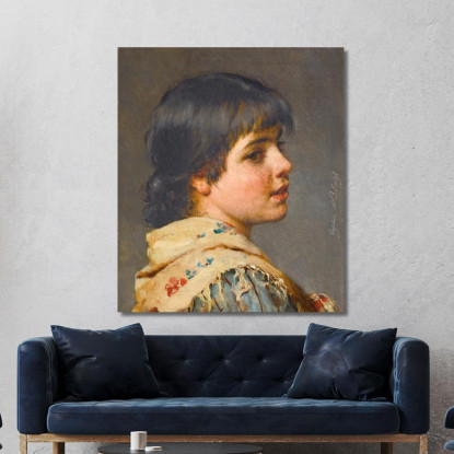 Una Ragazza Veneziana Eugen von Blaas evb11 quadro stampato su tela