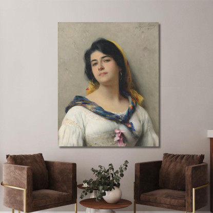 Una Giovane Bellezza Eugen von Blaas evb13 quadro stampato su tela