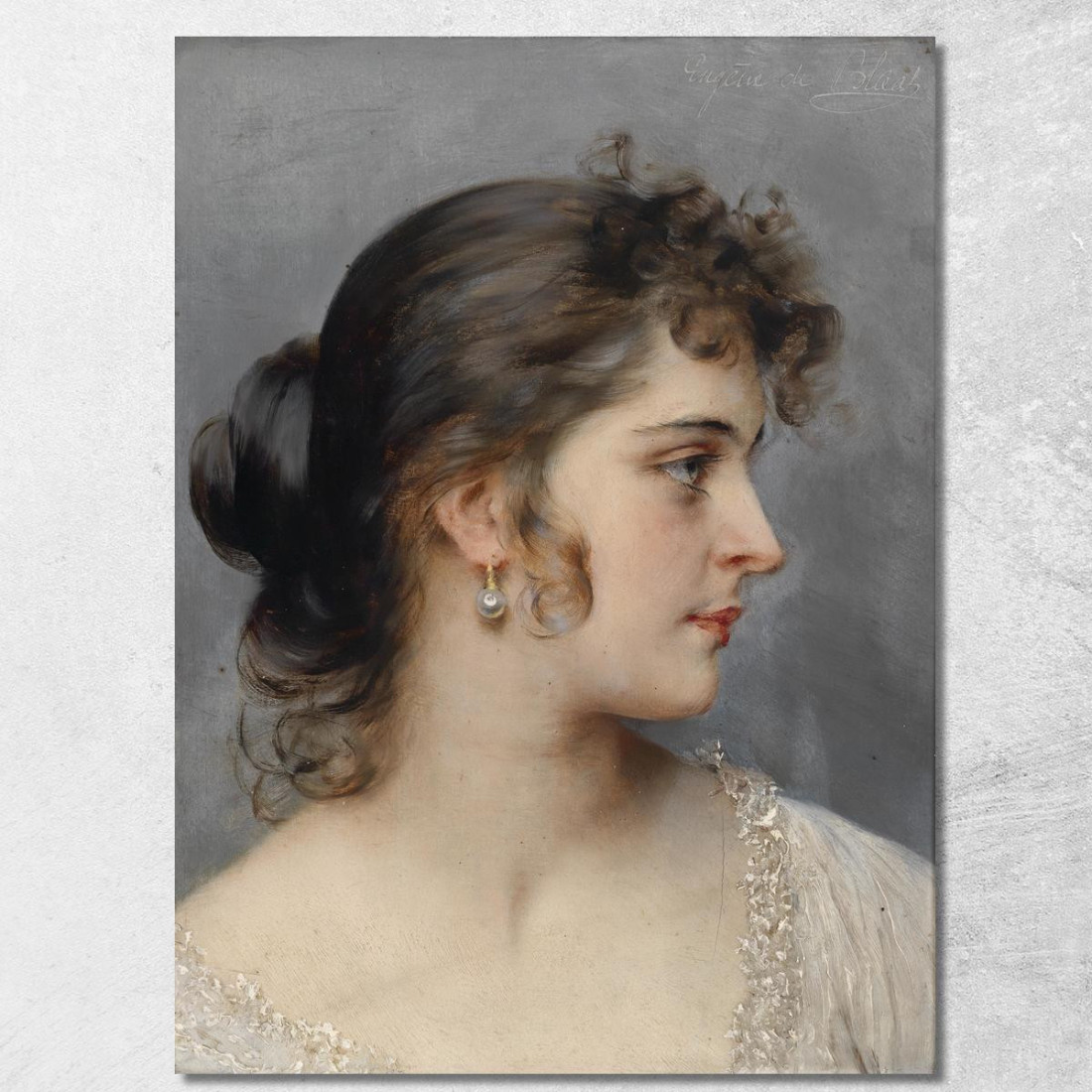 Ritratto Di Una Dama Eugen von Blaas evb23 quadro stampato su tela Ritratto Di Una Dama Eugen von Blaas evb23 quadro stampato su tela
