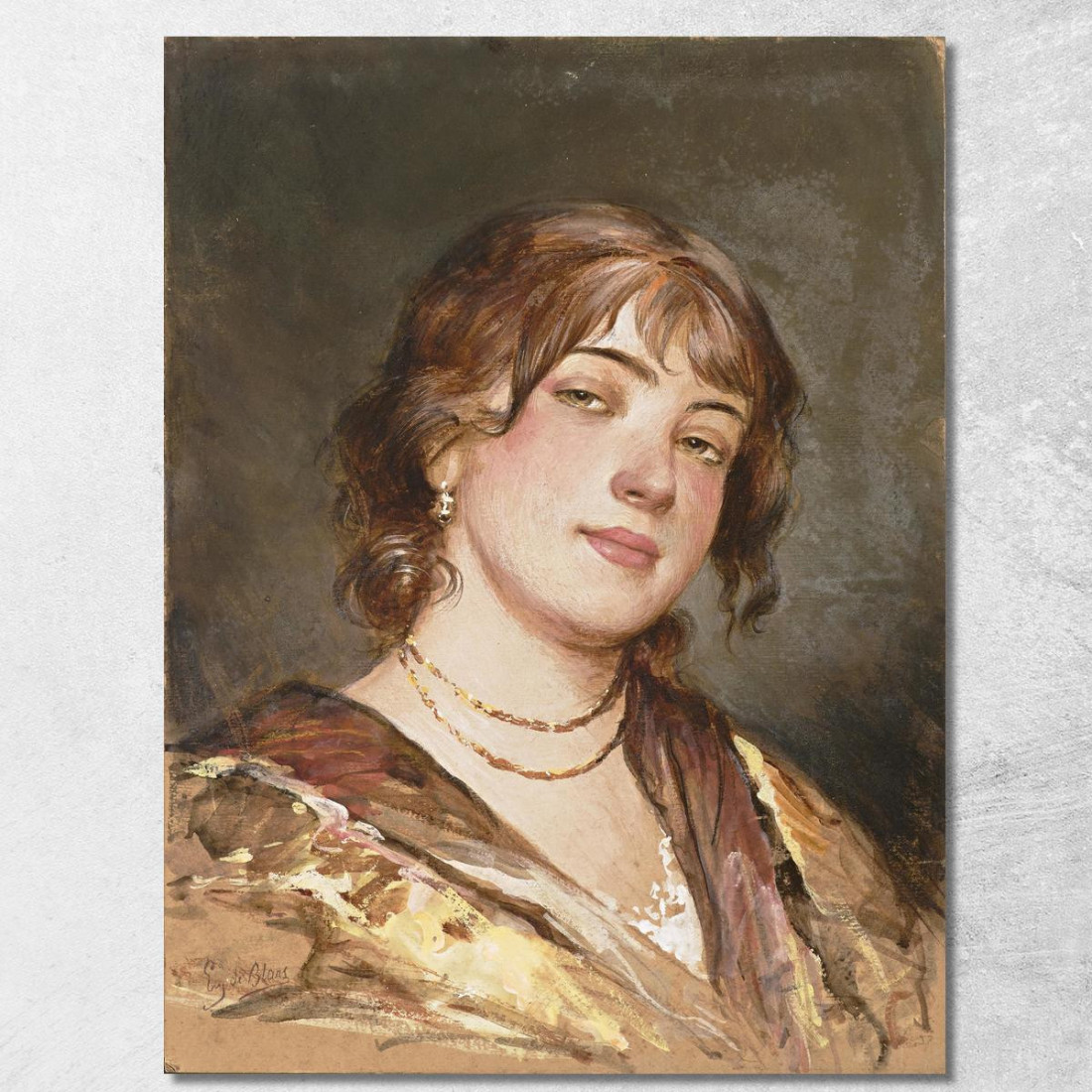 Ritratto Di Una Giovane Italiana Eugen von Blaas evb24 quadro stampato su tela Ritratto Di Una Giovane Italiana Eugen von Blaas evb24 quadro stampato su tela
