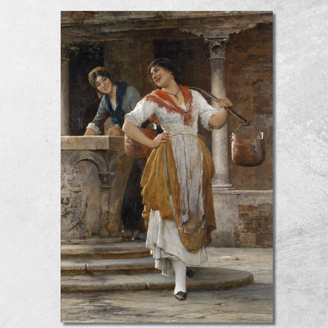 La Portatrice D’Acqua Eugen von Blaas evb27 quadro stampato su tela La Portatrice D’Acqua Eugen von Blaas evb27 quadro stampato su tela