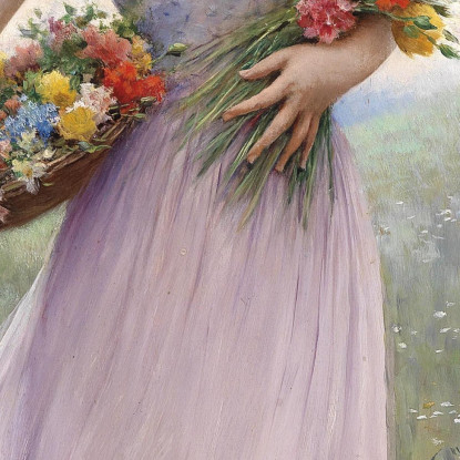 Ragazza In Abito Lilla Eugen von Blaas evb46 quadro stampato su tela