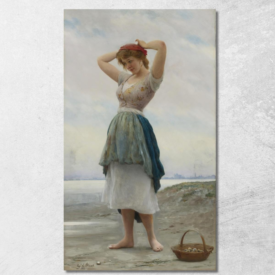 Sulla Spiaggia Eugen von Blaas evb49 quadro stampato su tela Sulla Spiaggia Eugen von Blaas evb49 quadro stampato su tela