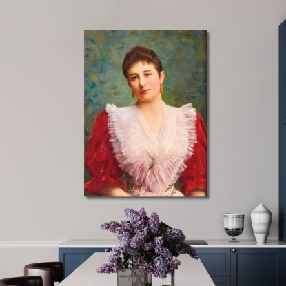 Ritratto Di Olga Sardegna Daverio Eugen von Blaas evb55 quadro stampato su tela