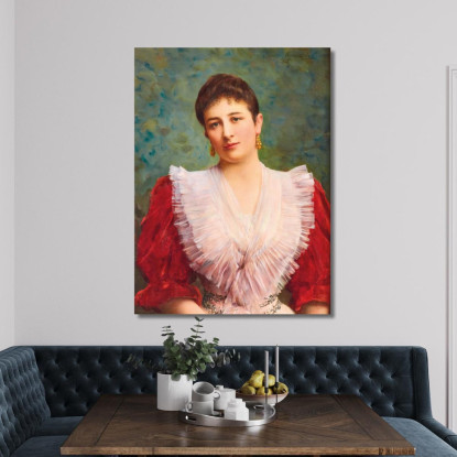 Ritratto Di Olga Sardegna Daverio Eugen von Blaas evb55 quadro stampato su tela