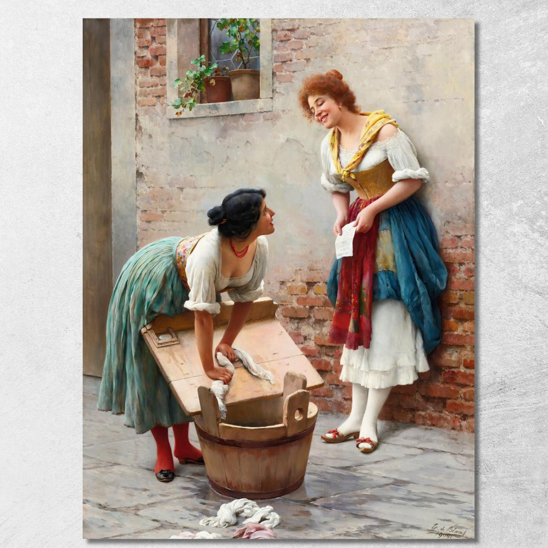 Condivisione Delle Notizie Eugen von Blaas evb59 quadro stampato su tela Condivisione Delle Notizie Eugen von Blaas evb59 quadro stampato su tela