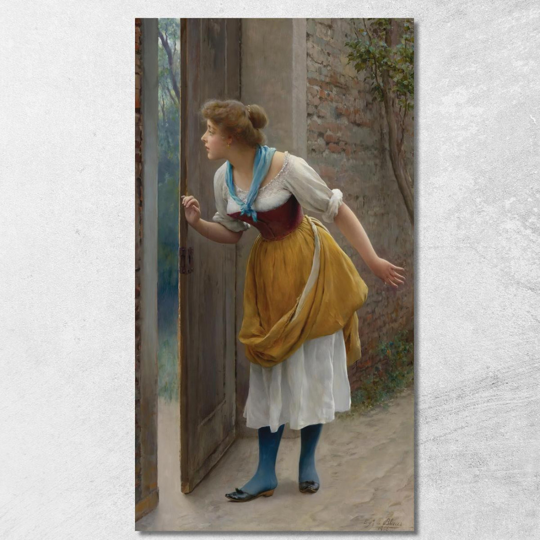 L’Ascoltatrice Indiscreta Eugen von Blaas evb62 quadro stampato su tela L’Ascoltatrice Indiscreta Eugen von Blaas evb62 quadro stampato su tela