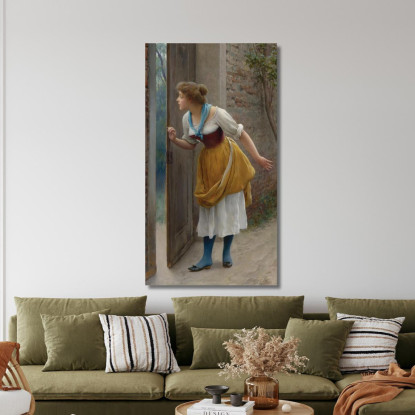 L’Ascoltatrice Indiscreta Eugen von Blaas evb62 quadro stampato su tela