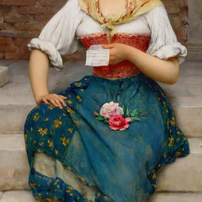 La Lettera D’Amore 2 Eugen von Blaas evb66 quadro stampato su tela