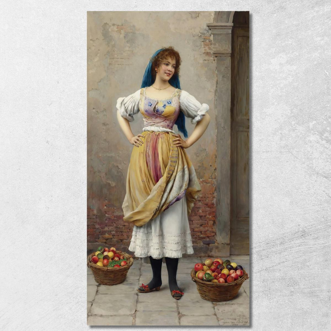 La Ragazza Del Mercato Eugen von Blaas evb70 quadro stampato su tela La Ragazza Del Mercato Eugen von Blaas evb70 quadro stampato su tela