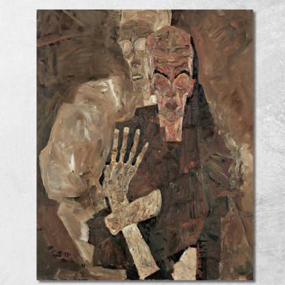 Self-Seer Ii (Morte E L'Uomo) Egon Schiele esh1 quadro stampato su tela