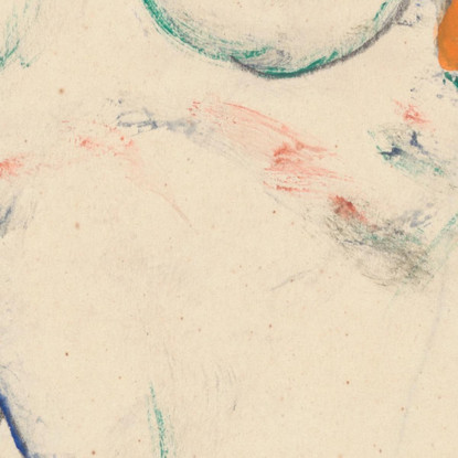 Nudo In Piedi Con Drappo Arancione Egon Schiele esh4 quadro stampato su tela