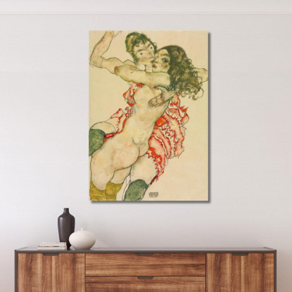 Due Donne Che Si Abbracciano Egon Schiele esh8 quadro stampato su tela