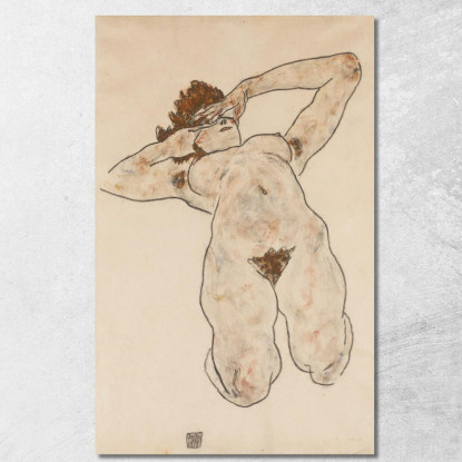 Nudo Egon Schiele esh17 quadro stampato su tela