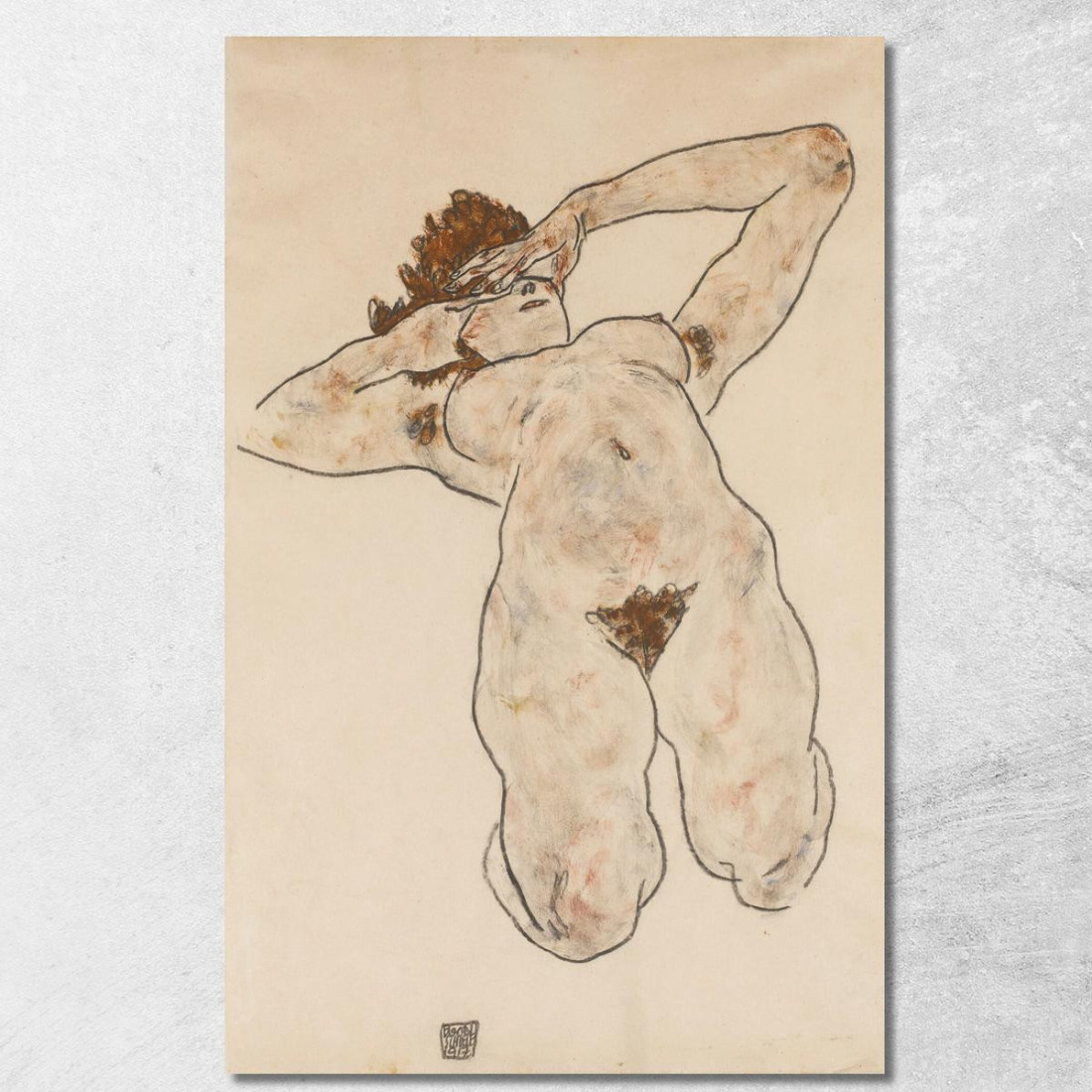 Nudo Egon Schiele esh17 quadro stampato su tela Nudo Egon Schiele esh17 quadro stampato su tela