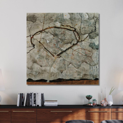 Albero Autunnale Nell'Aria Agitata (Albero Invernale) Egon Schiele esh19 quadro stampato su tela