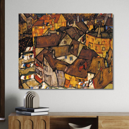 Mezzaluna Di Case (La Piccola Città V) Egon Schiele esh30 quadro stampato su tela