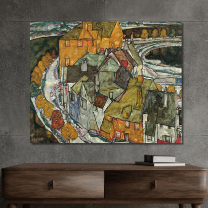 Mezzaluna Di Case Ii (Città Sull'Isola) Egon Schiele esh31 quadro stampato su tela