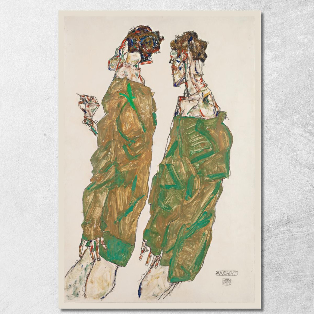 Devozione Egon Schiele esh41 quadro stampato su tela Devozione Egon Schiele esh41 quadro stampato su tela