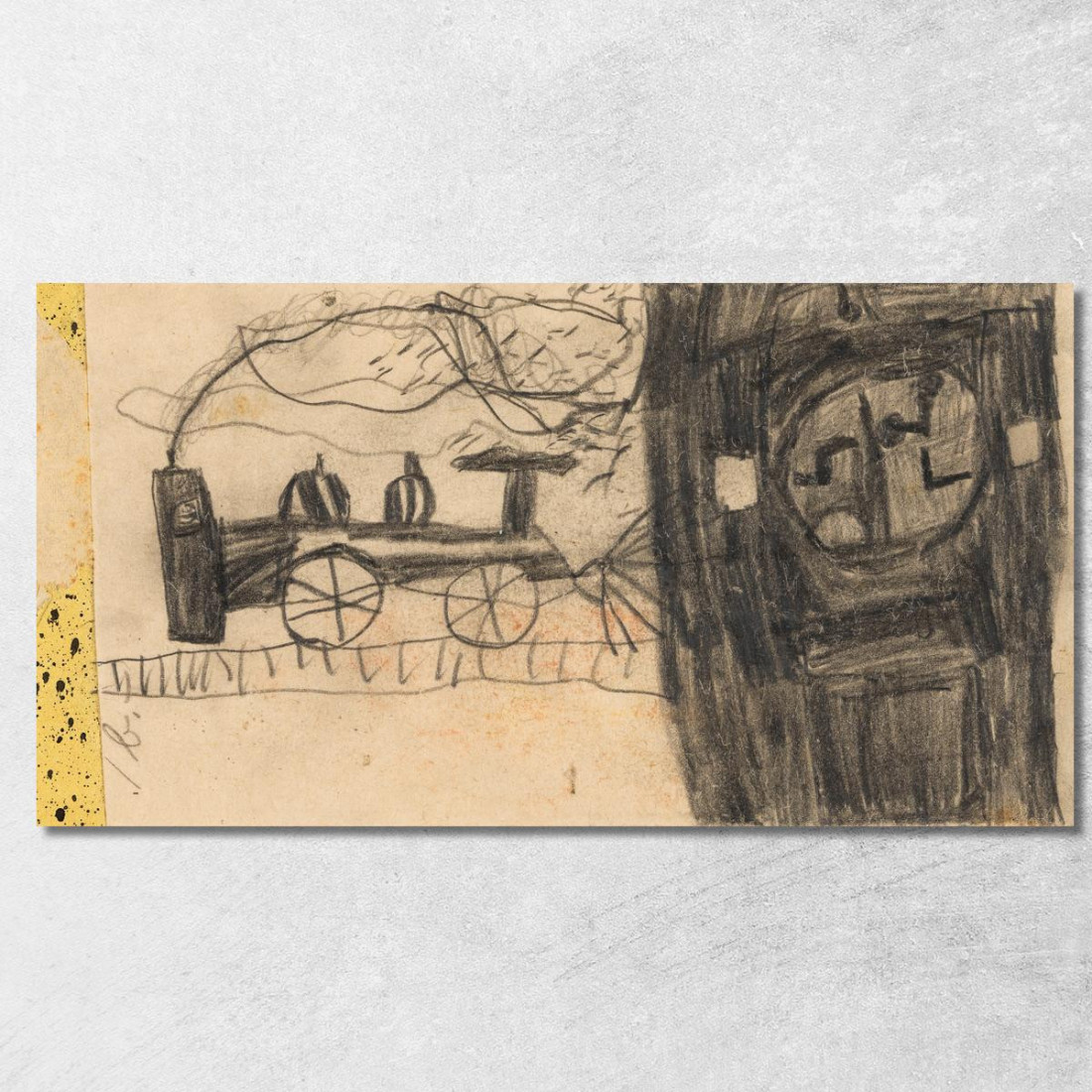 Ferrovia (Disegno Infantile) Egon Schiele esh48 quadro stampato su tela Ferrovia (Disegno Infantile) Egon Schiele esh48 quadro stampato su tela