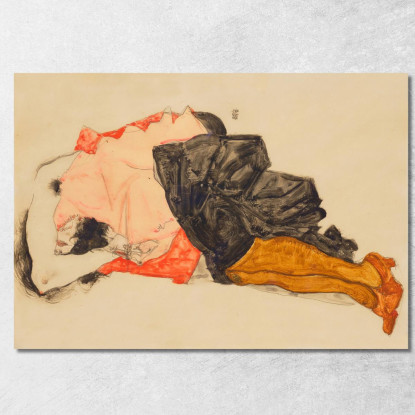 Donna Che Nasconde Il Viso Egon Schiele esh54 quadro stampato su tela