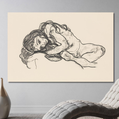 Ragazza Egon Schiele esh61 quadro stampato su tela