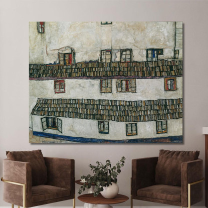 Parete Della Casa Con Finestra Egon Schiele esh68 quadro stampato su tela