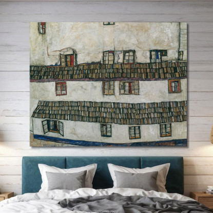 Parete Della Casa Con Finestra Egon Schiele esh68 quadro stampato su tela