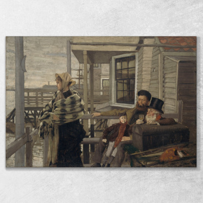 La Locanda Dei Tre Corvi Gravesend James Tissot jts143 quadro stampato su tela